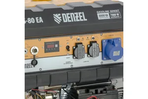 Генератор бензиновый DENZEL PS 80 EA, 8 кВт, 220В, 25 л, электростартер