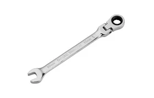 Ключ MATRIX комбинированный трещоточный, 10мм, CrV, шарнирный, зерк.хром