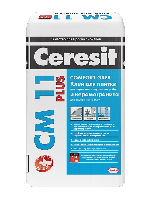 Клей Ceresit СМ 11 PRO для керамогранита и керам плитки, морозостойкий, 25кг