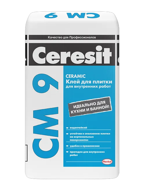 Клей Ceresit СМ 9, для керам плитки, 25кг
