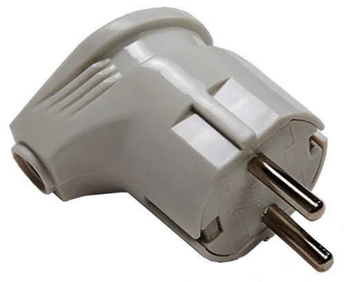 Вилка угловая с з/к 16А белая 4110 IN HOME