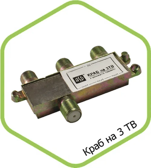 ДЕЛИТЕЛЬ  ТВ х 3 под F разъём  5-900 МГц  PROCONNECT