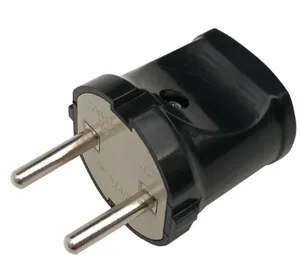 Вилка прямая 10А черная 4242 IN HOME