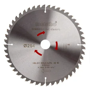 Диск пильный METABO,  254x30,НМ,48WZ,5 отр, д.торцовок