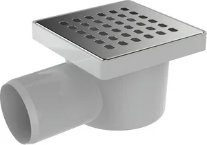 Трап горизонтальный Aquant с решеткой из нержавеющей стали 100х100, выпуск 50мм