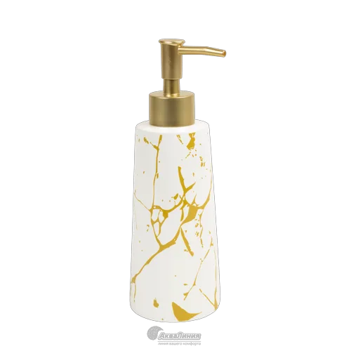 Дозатор для жидкого мыла Аквалиния, полирезин, Нури, белый, BRE0590AA-LD