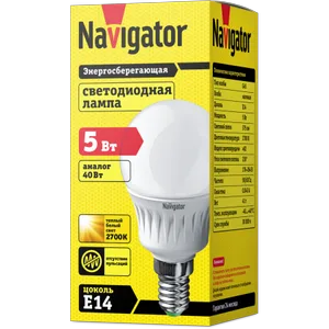 Лампа Navigator 94 476 NLL-Р-G45-5-230-2.7K-E14 светодиодная
