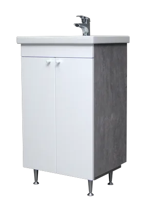 Тумба"Como/Фостер 50" Промо без ящика, Бетон + Раковина Фостер 50, ДОМИНО