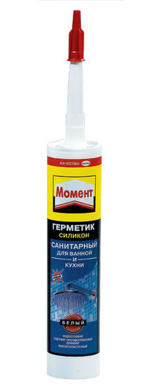 Герметик сил Момент, для ванны и кухни, бел, 280мл