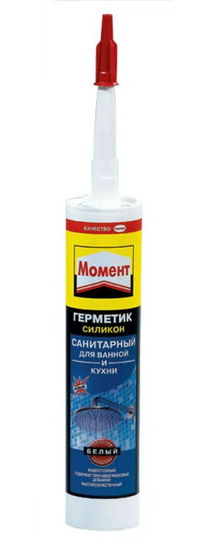 Герметик сил Момент, для ванны и кухни, бел, 280мл