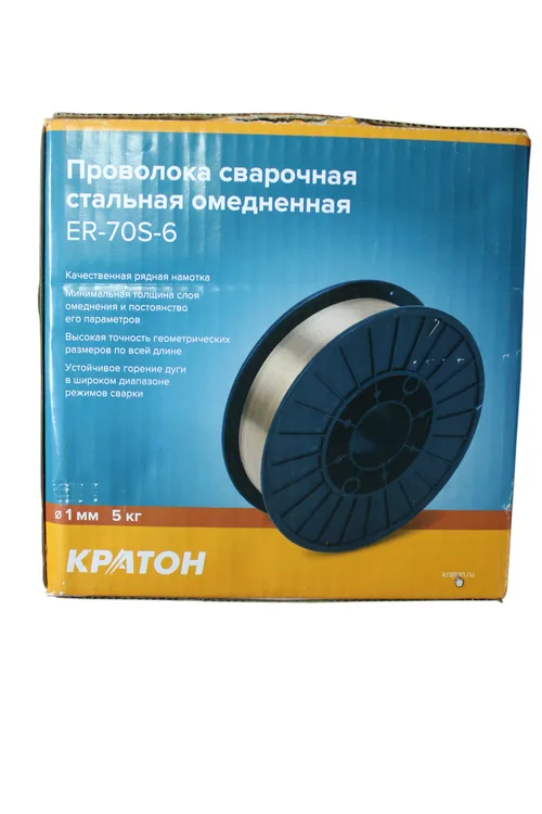 Проволока сварочная КРАТОН стальная омедненная 1.0 мм, 5 кг