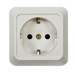 Розетка BOLLETO 1-ая накладная белая с заземл.  7028 IN HOME