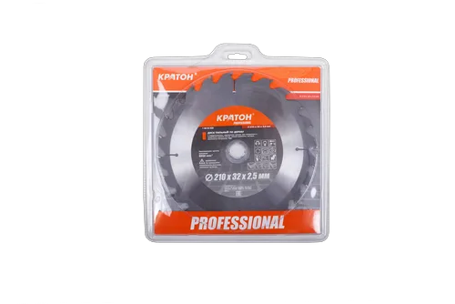 Диск пильный по дереву, быстрый рез Кратон PROFESSIONAL Ø210x32/30х2,6 мм, 24Т