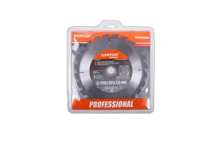 Диск пильный по дереву, быстрый рез Кратон PROFESSIONAL Ø210x32/30х2,6 мм, 24Т