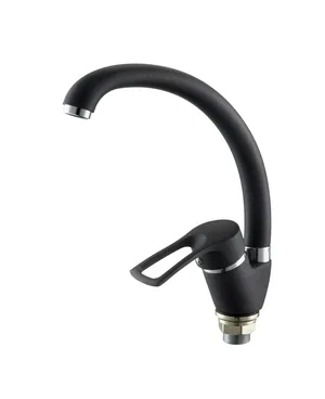 Смеситель для кухни I-TECH, GRUS 41, однорычажный, черный, гайка
