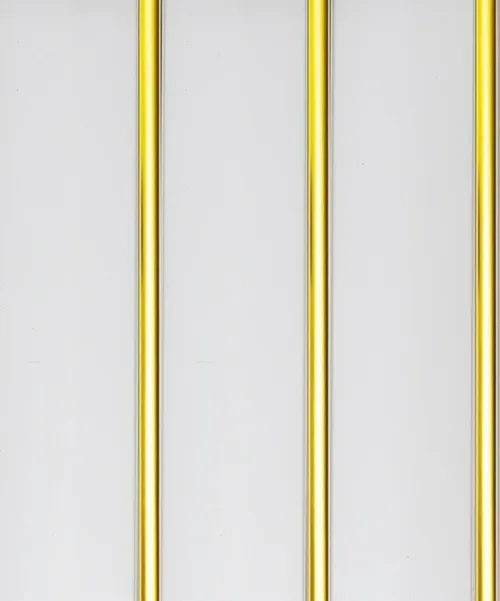 Панель ПВХ пластик Софито золотая полоса-3-х полосная 2950х240х8мм