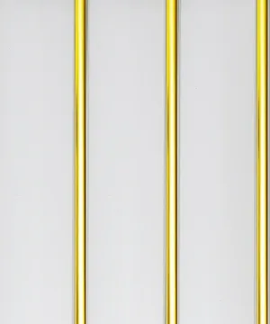 Панель ПВХ пластик Софито золотая полоса-3-х полосная 2950х240х8мм