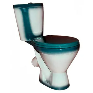 Унитаз-компакт ROSA ЭЛЕГАНТ зеленый декор, косой выпуск, нижн. подвод, 1 реж. арматура,  615*350*765мм 