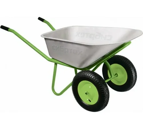 Тачка садово-строительная СИБРТЕХ, г/п 230 кг, объем 90 л, 2-х колесная