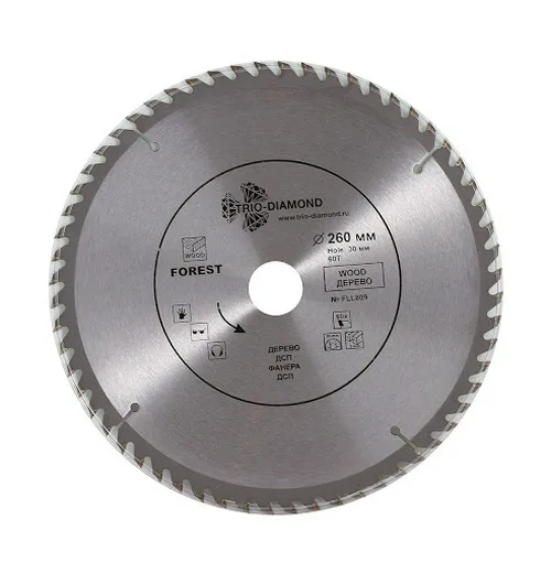Диск пильный по дереву TRIO-DIAMOND Forest Long Life 260х30мм, 60Т, для MAKITA LH 1040, LS 1019 L