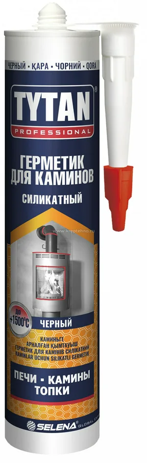 Герметик TYTAN Professional силикатный д/каминов чёрный, до 1500 °С  280мл