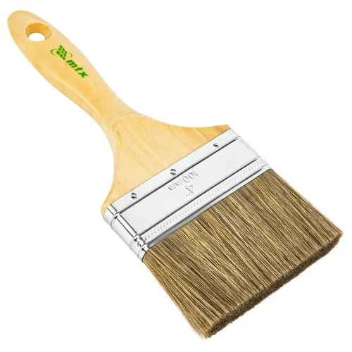 Кисть MATRIX  плоская "Евро", смешанная  щетина, деревянная ручка 4 (100мм)