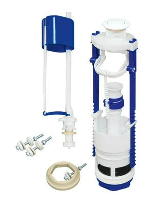 Арматура для бачка кнопочная, нижняя подводка, кнопка белая, Стандарт (АС-17.1)