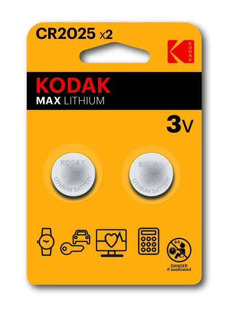 Батарейка Kodak CR2025-2BL MAX Lithium, 2 шт.