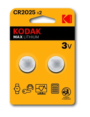 Батарейка Kodak CR2025-2BL MAX Lithium, 2 шт.