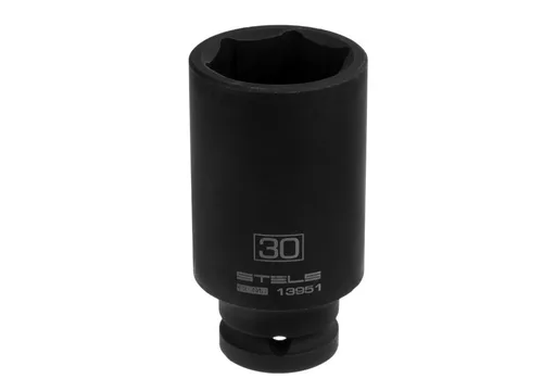 Головка Stels ударная удлиненная шестигранная, 30 мм, 1/2, CrMo