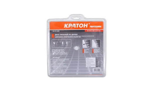 Диск пильный по дереву, быстрый рез Кратон PROFESSIONAL Ø210x32/30х2,6 мм, 24Т