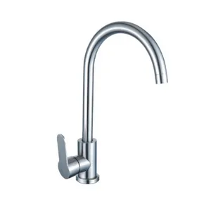 Смеситель АНТЕЙ Парма 697025 д/кухни с высоким изливом, нерж.сталь 