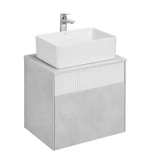 Тумба АКВАТОН Марбл Слэйт 60\ Белый матовый + Раковина АКВАТОН MILA наклад прямоугольная 350х500