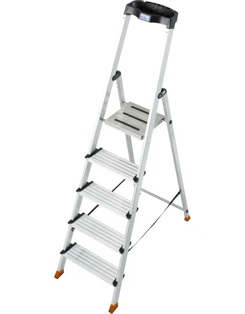 Стремянка алюминиевая KRAUSE SEPURO Globus с широкими ступенями 125 мм, 5 ступеней