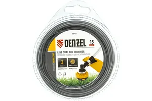 Леска триммерная двухкомпонентная Extra cord DENZEL 2,0х15м, круг