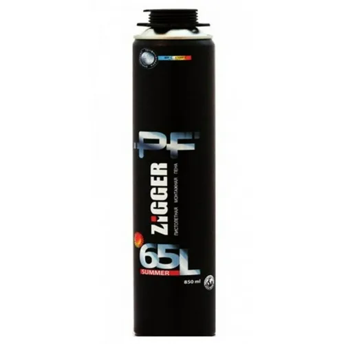 Пена монтажная ZIGGER PF профессиональная, всесезонная 65л  850мл, 920гр.