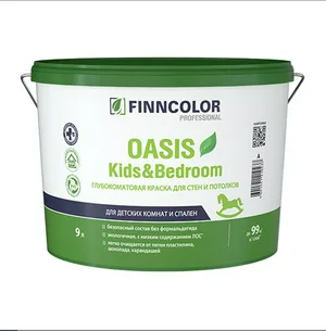 Краска ВД FINNCOLOR OASIS KIDS&BEDROOM, для детских комнат и спален, глубокоматовая, база А, 0,9л