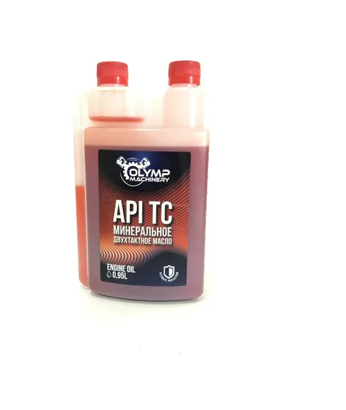 Масло моторное OLYMP MACHINERY OM2ТМ-D с дозатором, 2Т, минеральное, 0,95л.