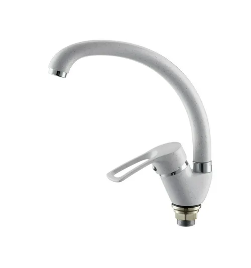 Смеситель для кухни I-TECH, GRUS 40, однорычажный, белый, гайка