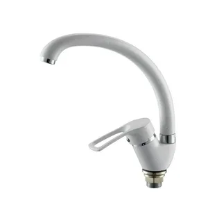 Смеситель для кухни I-TECH, GRUS 40, однорычажный, белый, гайка