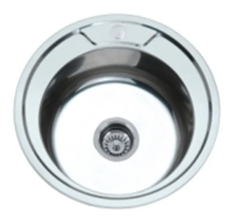 Мойка AQUATTRO круглая врезная 490х490х180х0,8, глянцевая