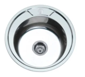 Мойка AQUATTRO круглая врезная 490х490х180х0,8, глянцевая