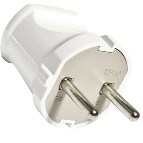 Вилка Универсал А113, 6А, 250В, бел., без заземл.