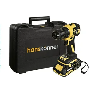 Дрель-шуруповерт аккум бесщеточная Hanskonner HCD2065C 18В, 1BatterySystem,60Нм, пл.патрон, 2х2Ач,кейс