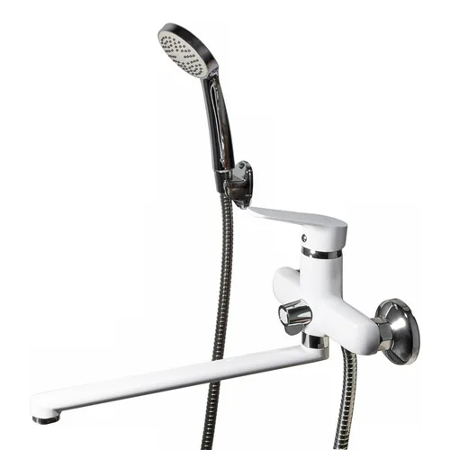 Смеситель для ванны I-TECH, PAVO 20, однорычажный, излив 30 см, белый