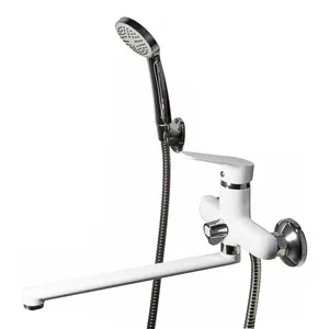 Смеситель для ванны I-TECH, PAVO 20, однорычажный, излив 30 см, белый