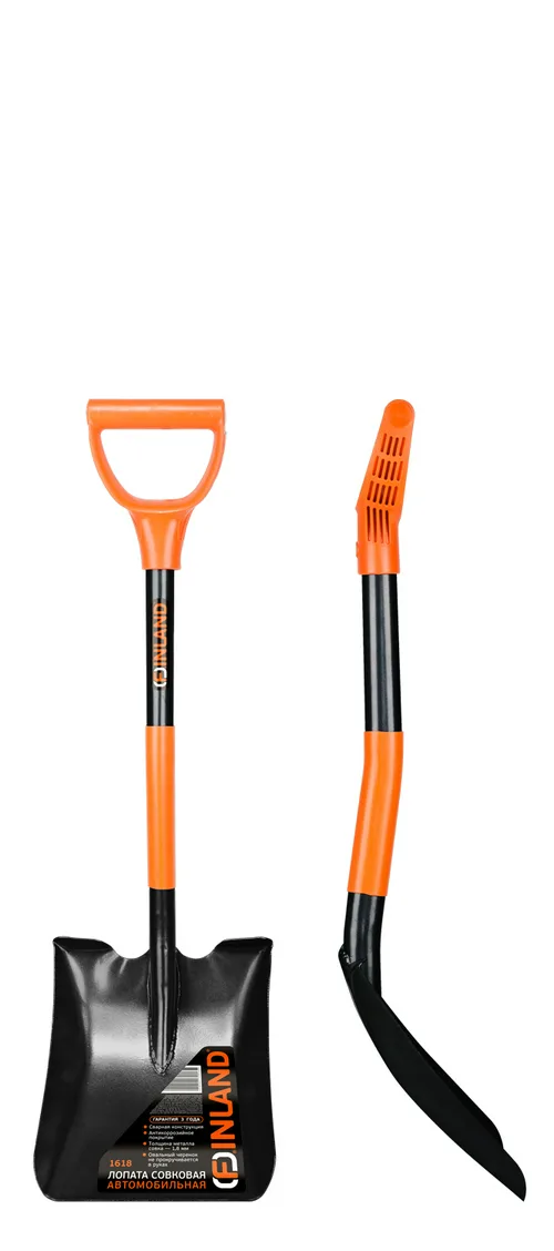 Лопата автомобильная ЦИ Finland/ Крымская, совковая, метал черенок, 75см