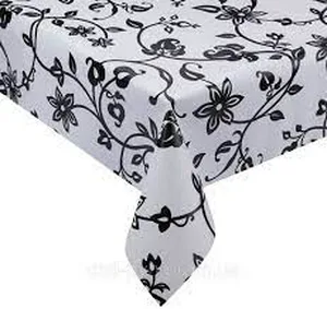 Клеенка DEKORAMA Черные цветы на белом 1,4*20м