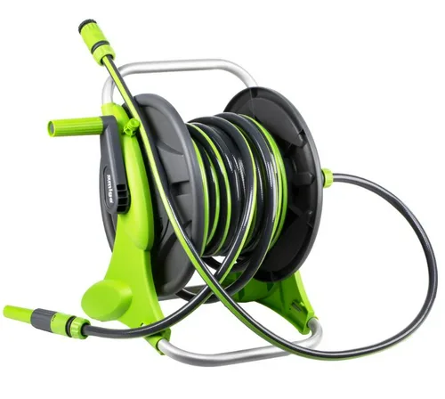 Катушка для шланга AMIGO со шлангом и набором для полива 1/2", 15 м