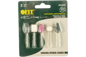 Шарошки абразивные по камню FIT, для фигурных отверстий, 5шт, малые